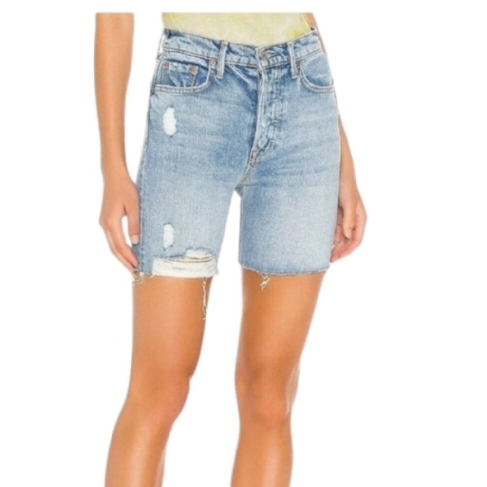 GRLFRND Riley Deja Vu High Rise 90's Loose Bermuda Denim Jorts Shorts, Size 28